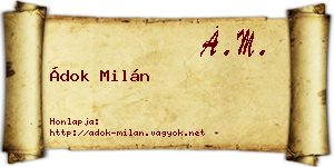 Ádok Milán névjegykártya